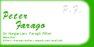 peter farago business card