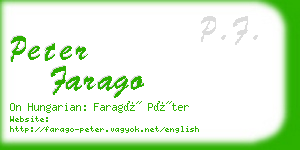 peter farago business card